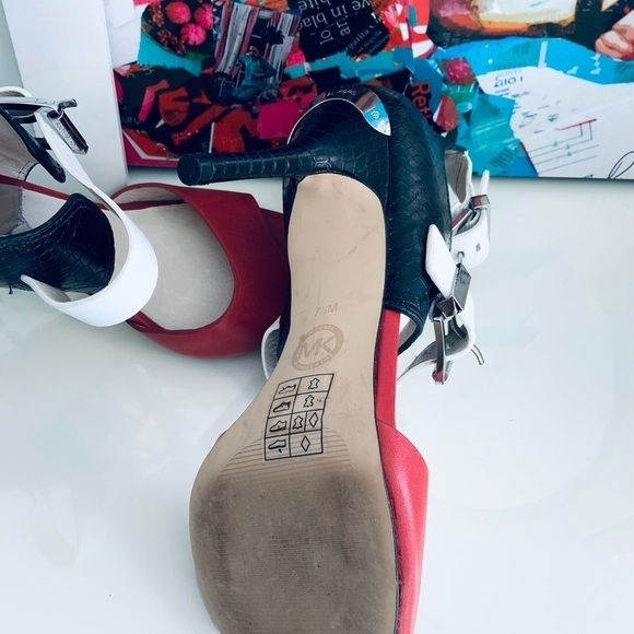MICHAEL KORS Open Toe Color Block Heels - Picture 7 of 8